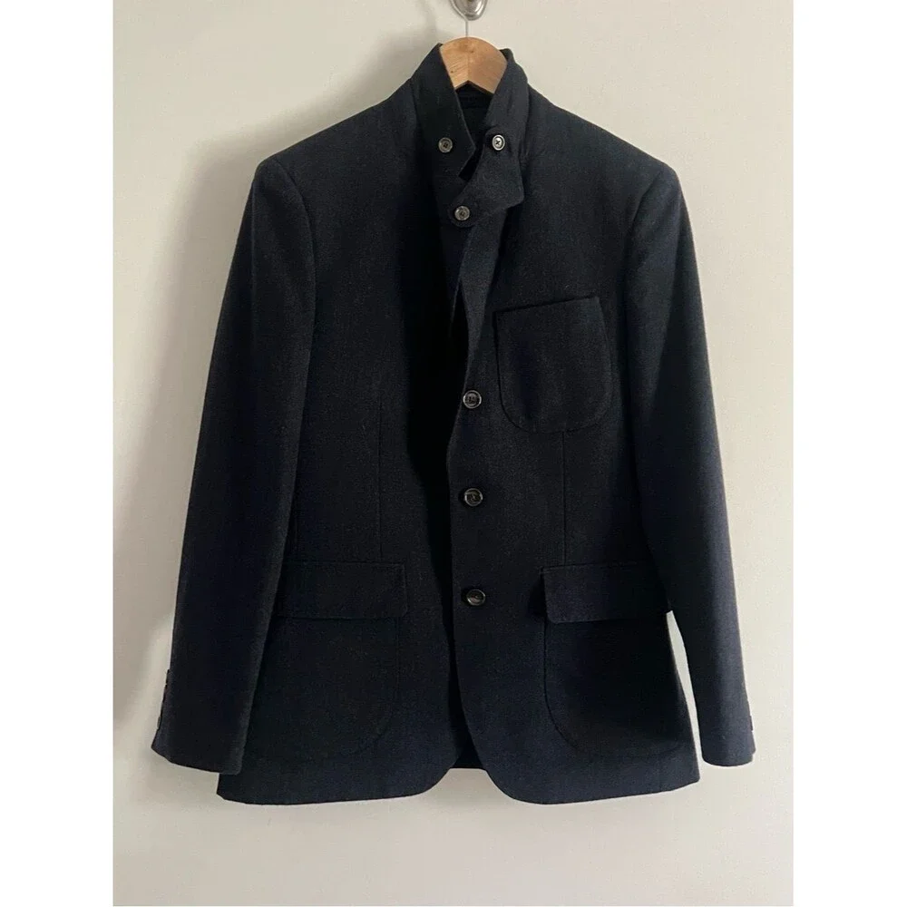 J.Crew Ludlow Subalpino Italy Wool Cotton Blazer Size 36S Blue Sport Coat